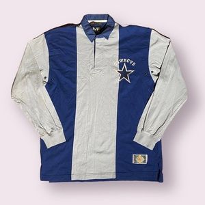 Vintage 1990s Mirage Brand Dallas Cowboys Rugby Style Polo Long Sleeve Shirt